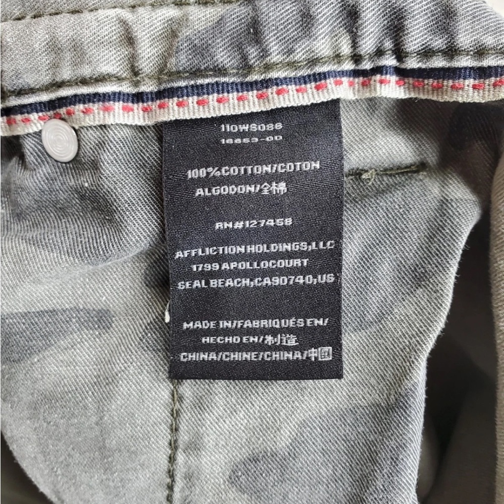 Affliction Jort Shorts Cargo Camo Mens 40 Grunge Gray Black Relaxed Fit (39x12) - Picture 11 of 13